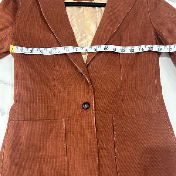 Women's Vintage Blazer Tan Size Small Medium - Picture 6 of 9